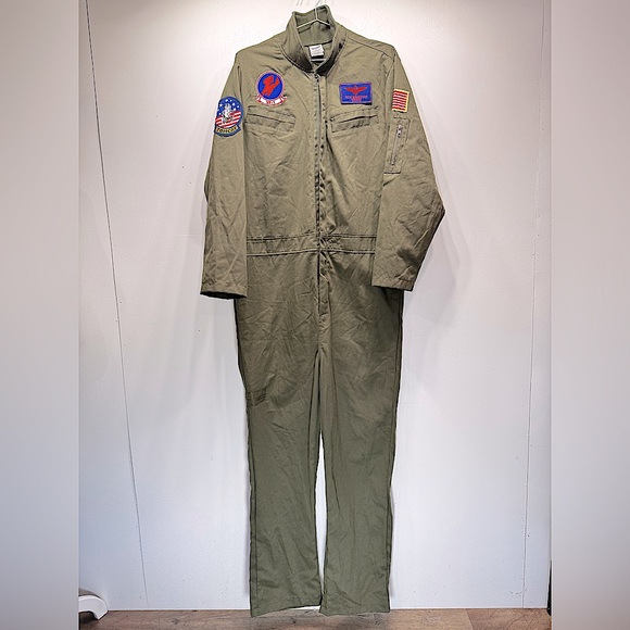 Top Gun Goose Nick Bradshaw Costume Val Kilmer Flight Mechanic Jumpsuit S-M - Picture 2 of 13